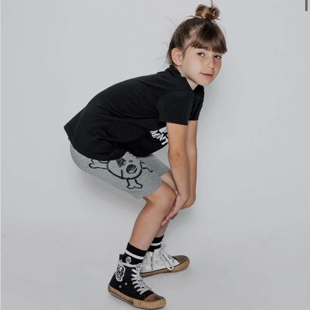 Nununu Black Skull Print Kids Shorts